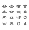 icons hat set black vector image