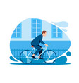 man rides a bicycle vector image