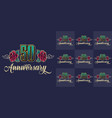 vintage anniversary festive colorful emblems set vector image