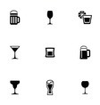 alcohol 9 icons set vector image vector image