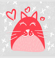 cute cat in love flat character vector image