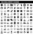 100 delivery icons set simple style vector image vector image