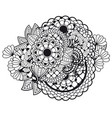 entangle doodle floral ornament vector image