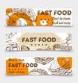 sketched fast food banners template design vector image vector image