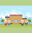 elderly care services hand drawn cartoon flat vector image