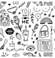 feminist seamless pattern in vintage style girl vector image