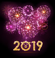 holiday festival pink firework happy new year vector image vector image