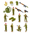 isometric soldiers military special forces vector image vector image