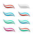 toothpaste smear in three colours medical care vector image vector image