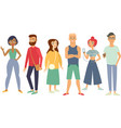 multiracial group of young people vector image vector image