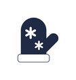 santa claus mitten isolated icon vector image
