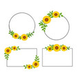 sunflower border frame background vector image
