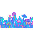 colorful flowers and mushrooms pattern retro 60s vector image