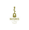 guitar bamboo logo design vector image