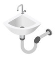 sink with tap and pipe or tube house plumbing vector image