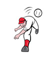 baseball player pitcher throwing ball vector image