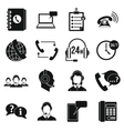 call center symbols icons set simple style vector image