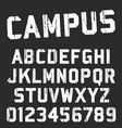 campus college alphabet font template vector image vector image