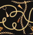 fashion seamless pattern with golden chains fabric vector image