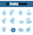 fruits icon set vector image vector image