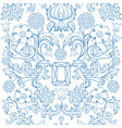 seamless outline pattern of crystals flowers vector image vector image