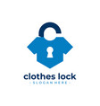 clothes padlock logo template design vector image vector image