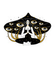 microdose of mushrooms psychedelic female vector image vector image