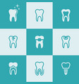 tooth teeth set of nine colored icons vector image