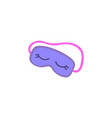 doodle sleeping mask with eyelashes vector image