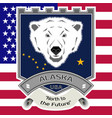 fluffy head a polar bear flags usa and alaska vector image