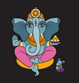 ganapati meditation in lotus pose vector image vector image