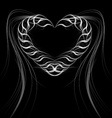 heart of smoke on a black background vector image vector image