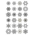 mega set of small circle lace design elements vector image
