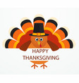 thanksgiving day colorful cartoon turkey bird vector image