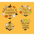 halloween flat monograms mustard vector image vector image