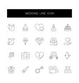 line icons set wedding pack vector image