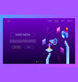 mass media - modern isometric web banner vector image