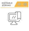 online education editable stroke line icon vector image