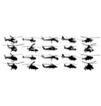 set of helicopter silhouettes vector image