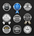 silver seal medal award mark badge and labels vector image vector image