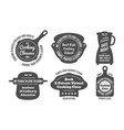 cooking class black monochrome badge collection vector image