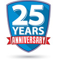 flat design 25 years anniversary label with red vector image