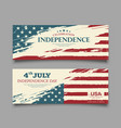 independence day flag usa brush stroke design vector image vector image