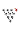 leadership concept of pencil airplane vector image