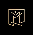 mm lettermark monogram square logo vector image vector image