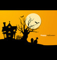 paper art of spooky tree graveyar vector image