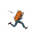 businessman man target runs away target dart vector image