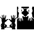 hands in handcuffs silhouette icons vector image