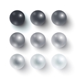 set of realistic greyscale spheres vector image