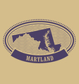 maryland map silhouette - oval stamp vector image vector image
